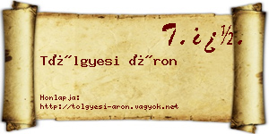 Tölgyesi Áron névjegykártya